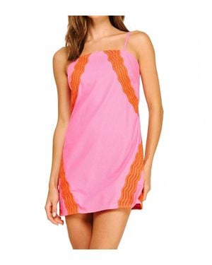 Strut & Bolt Vivid Lace Trim Sheath Dress - Pink
