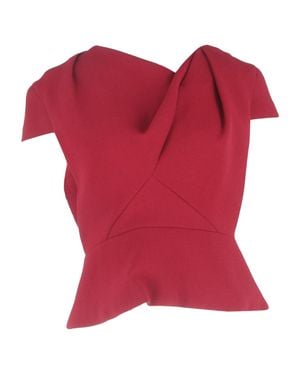 Roland Mouret Asymmetric Peplum Top - Red