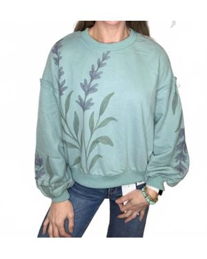 Blakeley Spring Floral Pullover Sweatshirt - Blue