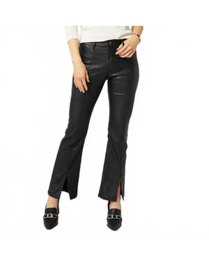 Coco + Carmen Omg Zoey Zip Bootcut Faux Leather Pant With Front Slit - Black