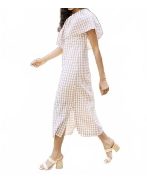 Abbey Glass Sutton Gingham Dress - Natural