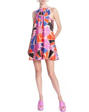 Corey Lynn Calter Harper Ruffle Neck Dress - Red