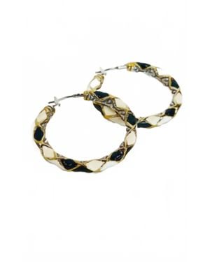John Medeiros Large Lattice Hoop Earrings - Multicolor