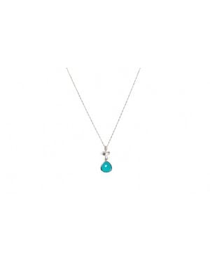 Avenue Chic Tiny Orchid Drop Pendant Necklace - Black
