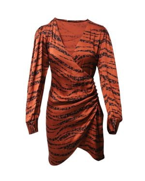 Anine Bing Penelope Tiger Print Mini Dress - Red