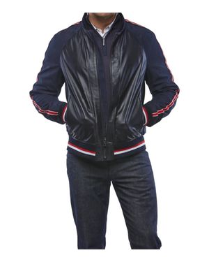 Lusso Beni Hampi Leather Jacket - Blue