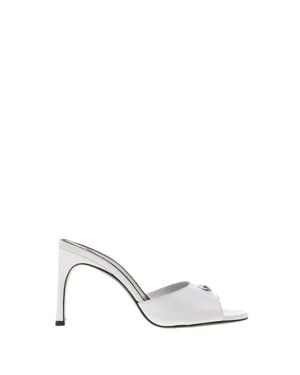 Coperni 95Mm Open-Toe Mules With-Tone Logo Plaque - White