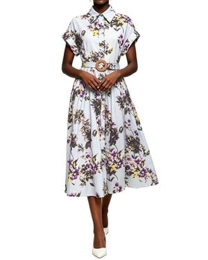 Linda Charm Shirt Dress - White