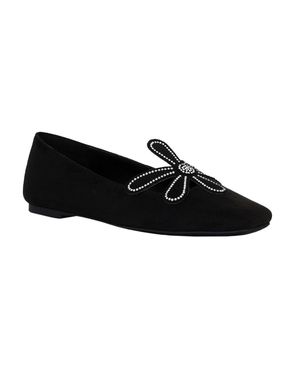 Katy Perry The Evie Daisy Flat Embellished Faux Suede Ballet Flats - Black