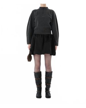 Shop Amomento Taffeta Shirring Mini Skirt & Top - Black