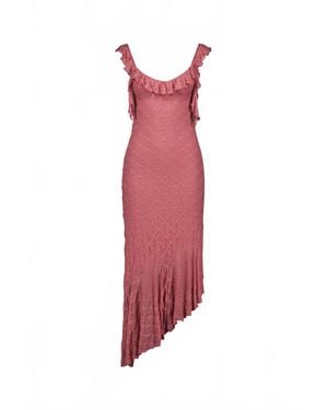 Saemdi Crinkled Jersey Dress - Red