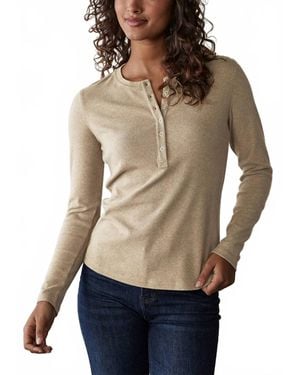 The Normal Brand Puremeso Long Sleeve Henley Top - Natural