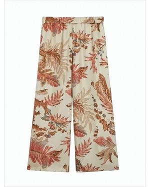 Weekend Printed Silk Twill Pants With Cropped Hem - Multicolor