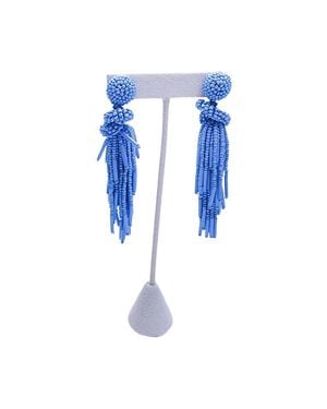 Hello Edie Fiesta Beaded Tassel Earring - Blue
