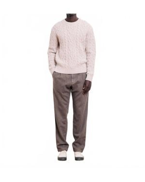 Hartford Cable Crew Knitted Pullover - Gray