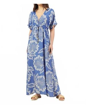 Omika Pai Caftan Celine Montego Dress - Blue