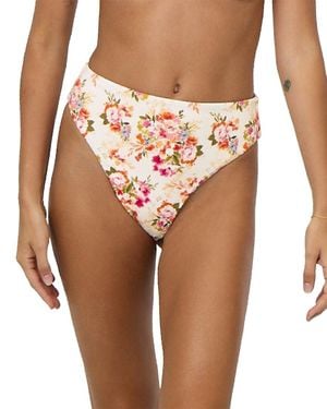 La Porte Monica High-Waisted Cheeky Bikini Bottom - Multicolor
