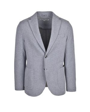Circolo 1901 Unlined Stretch Cotton Sweatshirt Jacket - Gray