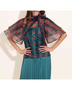 Alden Adair Holiday Plaid Heddy Top - Blue