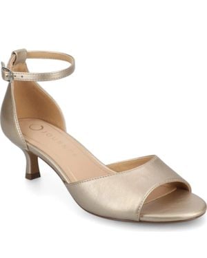 Journee Collection Jezzie Sandals Champagne Leather Adjustable Strap Hawk2287 - Metallic