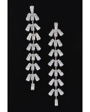 Fashnzfab Rhinestone Drop Earring - Black
