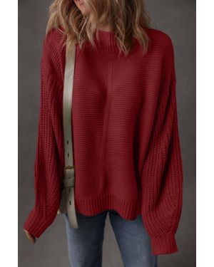 Little Daisy Closet Dahlia Front Seam Detail Sweater - Red