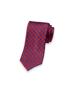 Paul Fredrick Houndstooth Woven Silk Tie - Purple