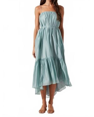 Astr Elisha Tiered High-Low Maxi Dress - Blue