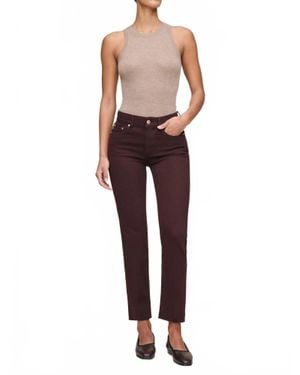 DL1961 Mara Straight Mid Rise Instasculpt Ankle Jeans - Red