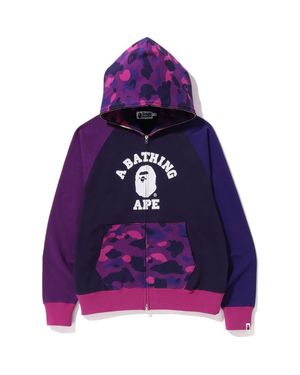 A Bathing Ape Color Camo Relaxed Fit Full Zip Hoodie - Purple