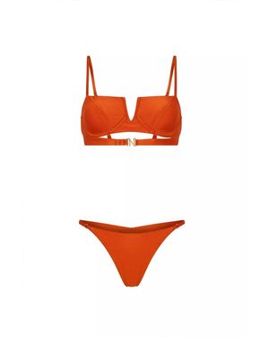 Neoblu Era Brassiere-Like Bikini Top And Bottom Set - Orange