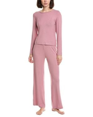 Natori 2pc Harmony Rib Pajama Set - Pink
