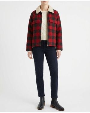 Faherty Legend High Pile Fleece Cropped Jacket - Red