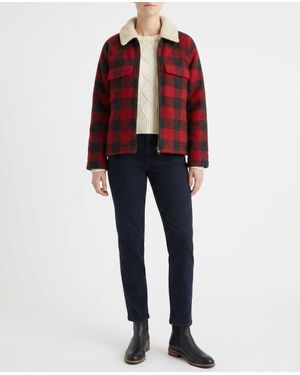 Faherty Legend High Pile Fleece Cropped Jacket - Red