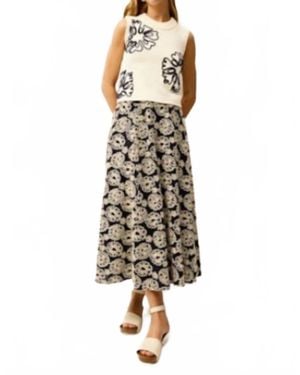 Marie Oliver Natasha Embroidered Flower Detail Top - Natural