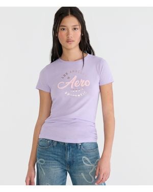 Aéropostale Los Angeles Appliqué Graphic Tee - Purple