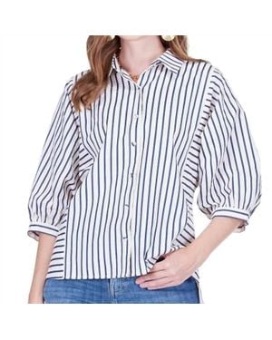 J joy Relaxed Batwing Blouse - Blue