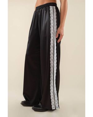 NVLT Nena Satin Lace Track Pant - Blue