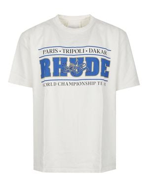 Rhude Chrono Racing Graphic Cotton T-Shirt - White