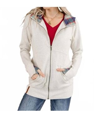 Ampersand Ave Fullzip Sweatshirt - White
