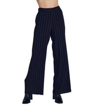 Bella Dahl Lurex Stripe Wide Leg Pants - Blue
