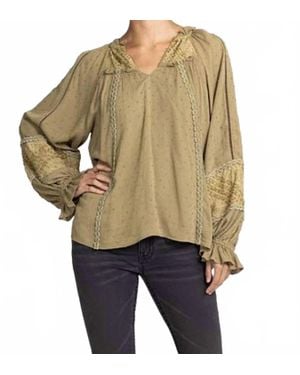 Miss Me Puff Long Sleeve Knit Top - Natural