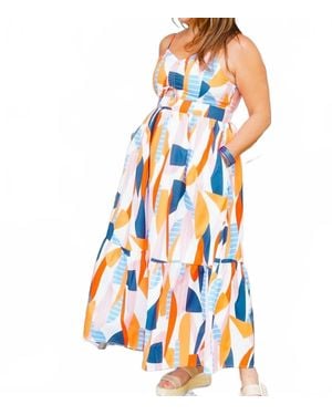 Thml Mila Print Maxi Dress - Blue