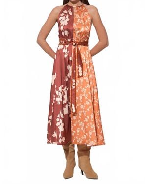 Adelyn Rae Sandi Two Toned Halter Midi Dress - Pink