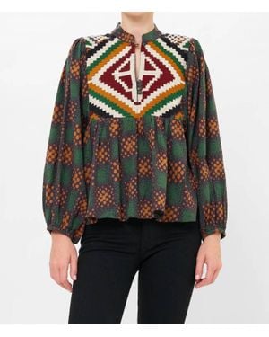 Oliphant Mandarin Balloon Top - Black