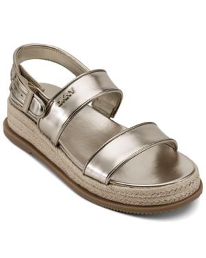 DKNY Bernae Slingback Platform Espadrille - Metallic