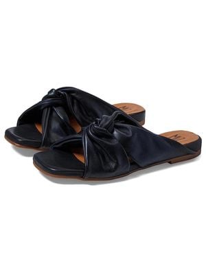 Miz Mooz Paparazzi Sandals Leather Slip On Slide Htat1768 - Blue