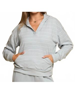 Fundamental Coast Balboa Striped Hoodie - Gray