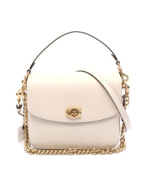 COACH Cassie Leather Crossbody Handbag Ivory - Natural