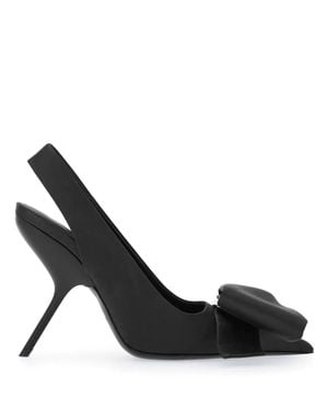 Ferragamo Ferragamo 105Mm Bow Slingback Pumps - Black